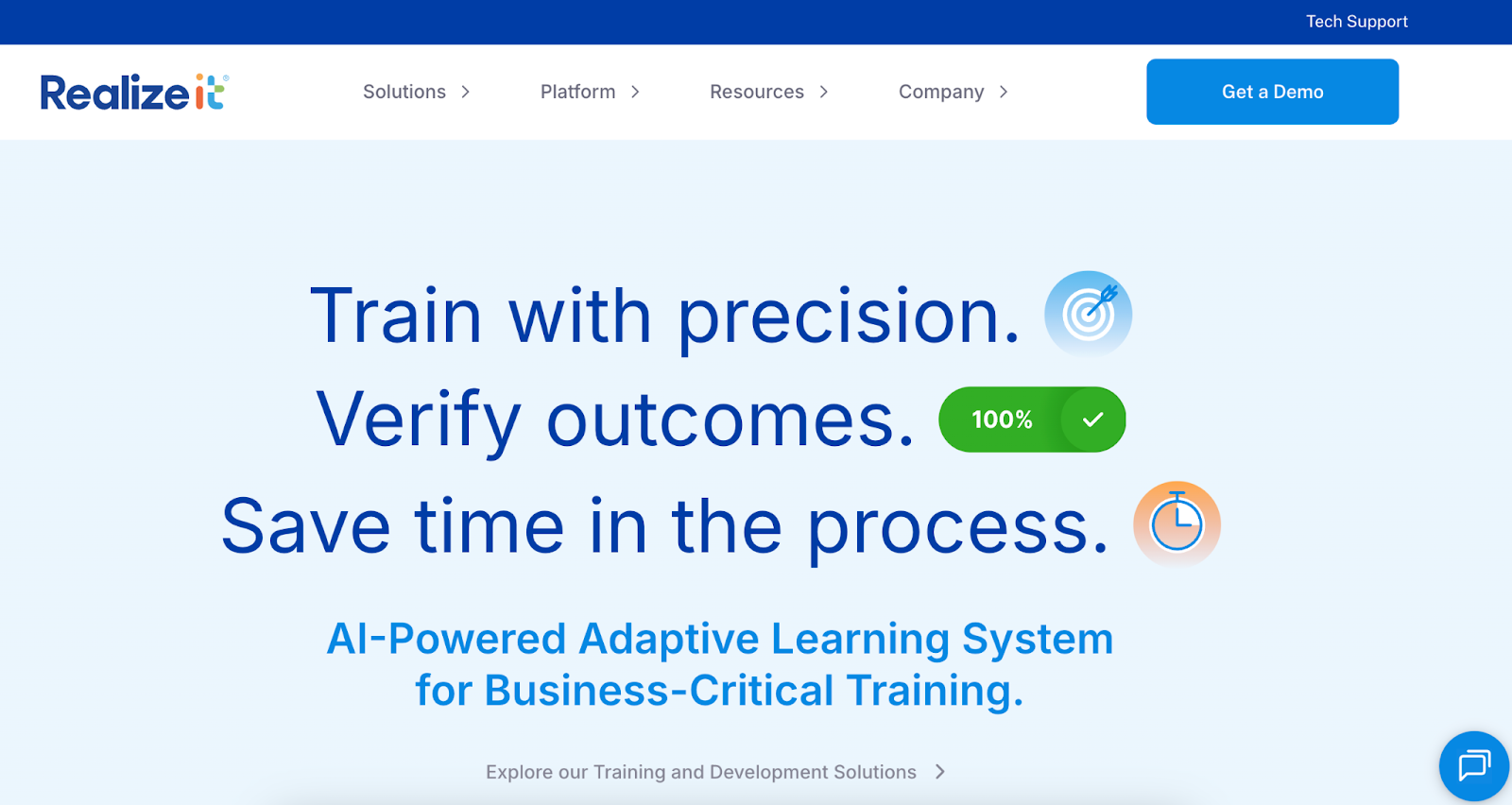 RealizeitのAI搭載アダプティブラーニングシステムを紹介するウェブサイト